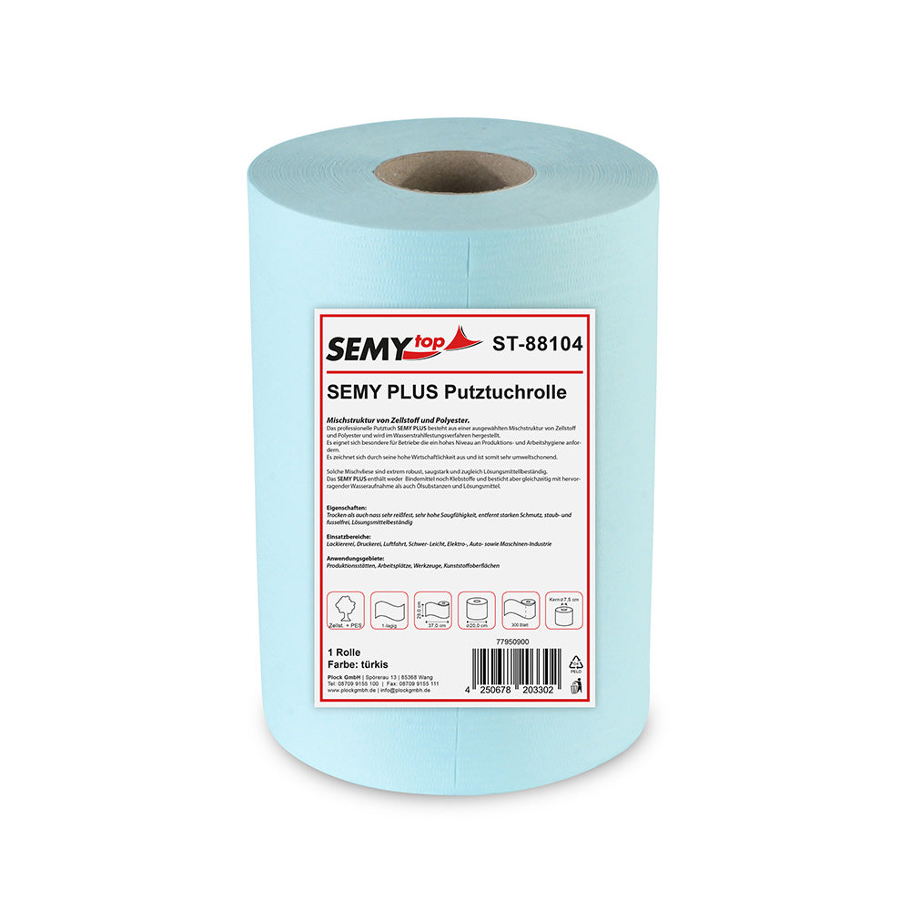 SemyTop ST-88104/88204 Profi Putztuch türkis, lebensmittelecht, reißfest und saugstark
